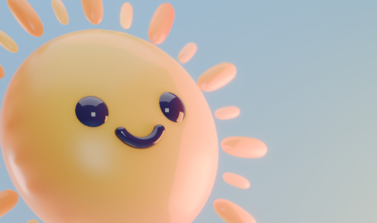 3D cute sun