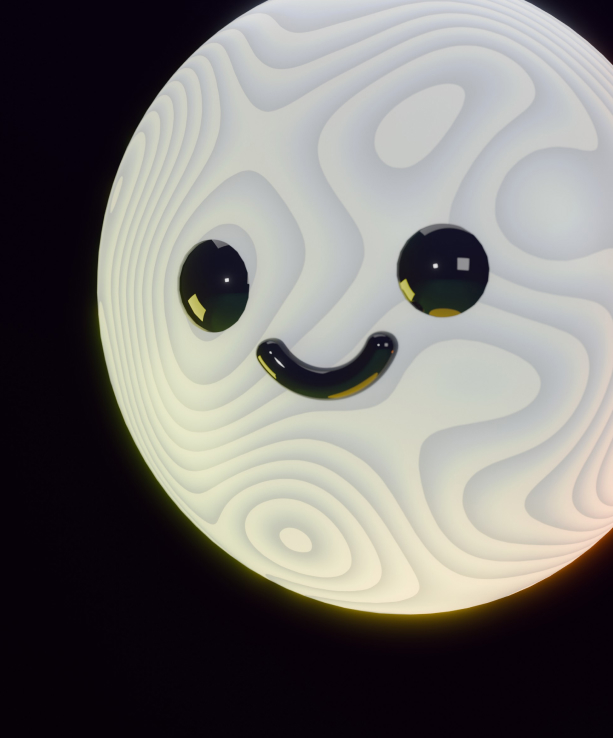 3D cute moon